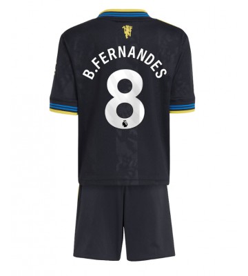 Manchester United Bruno Fernandes #8 Tredjetrøje Børn 2025-26 Kortærmet (+ Korte bukser)